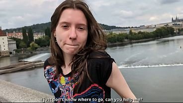 Встреча на улице с польской студенткой заканчивается мощным камшотом на её миниатюрное тело  | Порно-видео
